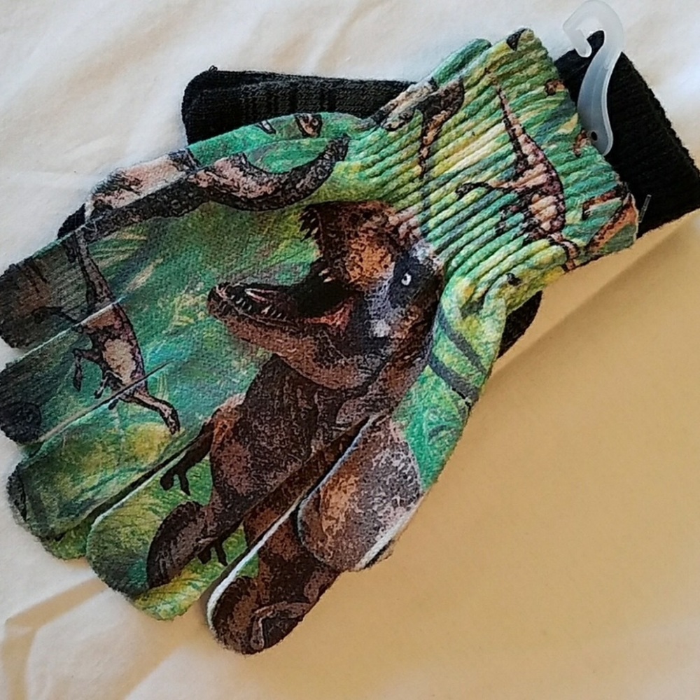 2 Pair Kids Dinosaur Jurassic Park Gloves